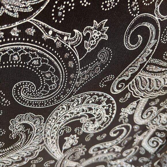 ALEX EVENINGS Women's Sparkly/Metallic Black and Light Blue Jacket USA made L - Picture 10 of 10